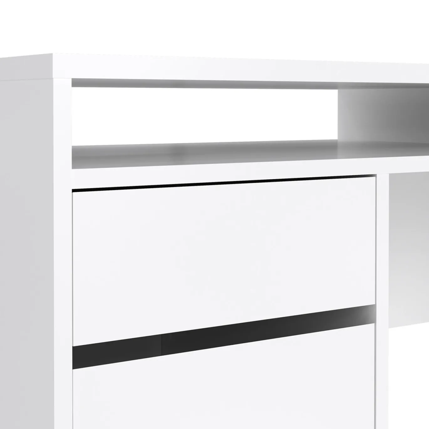 Kantoorbureau Function Plus Wit Hoogglans Dicht + 2-lades - Giga Living