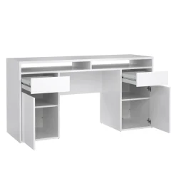 Kantoorbureau Function Plus Wit Hoogglans Dicht + 2-lades - Giga Living