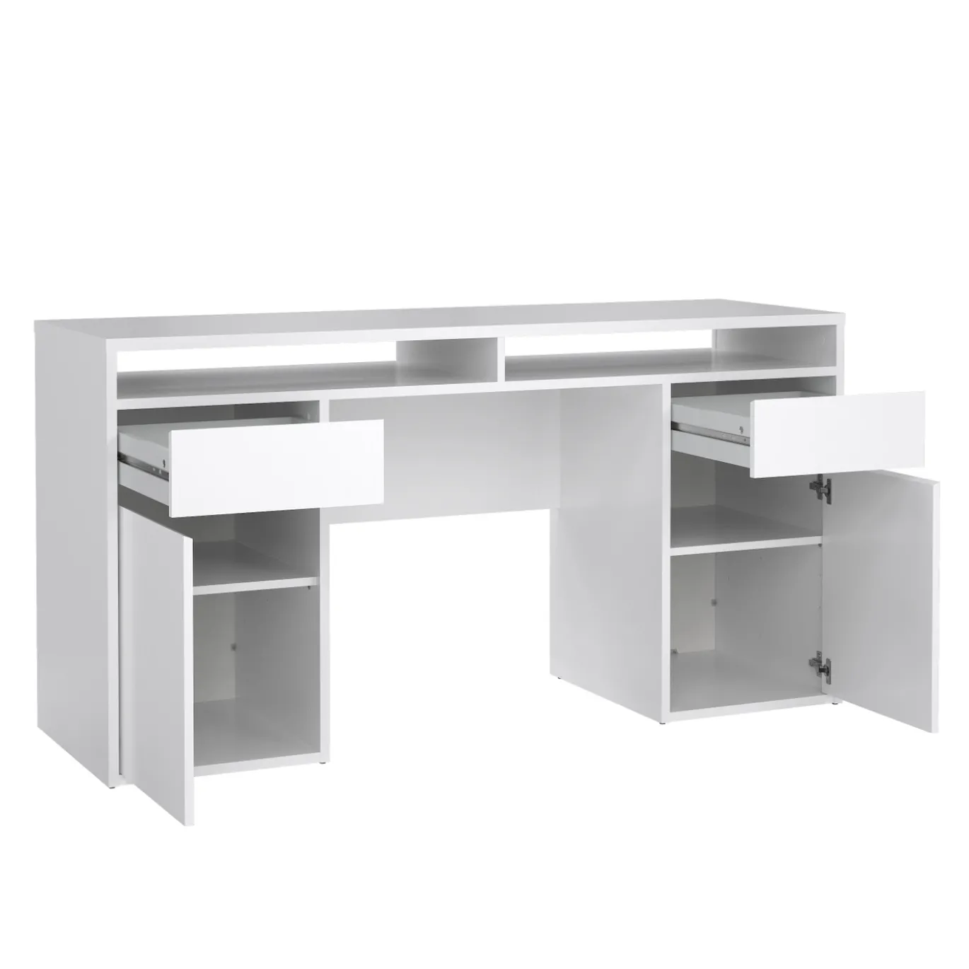 Kantoorbureau Function Plus Wit Hoogglans Dicht + 2-lades - Giga Living
