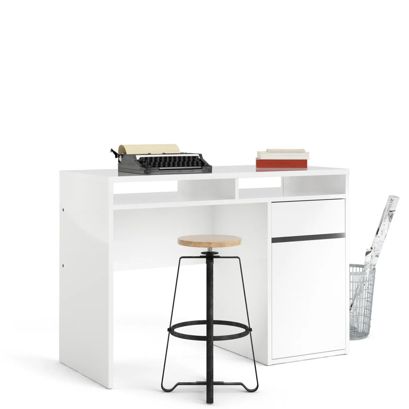 Kantoorbureau Function Plus Wit Hoogglans 110cm - Giga Living