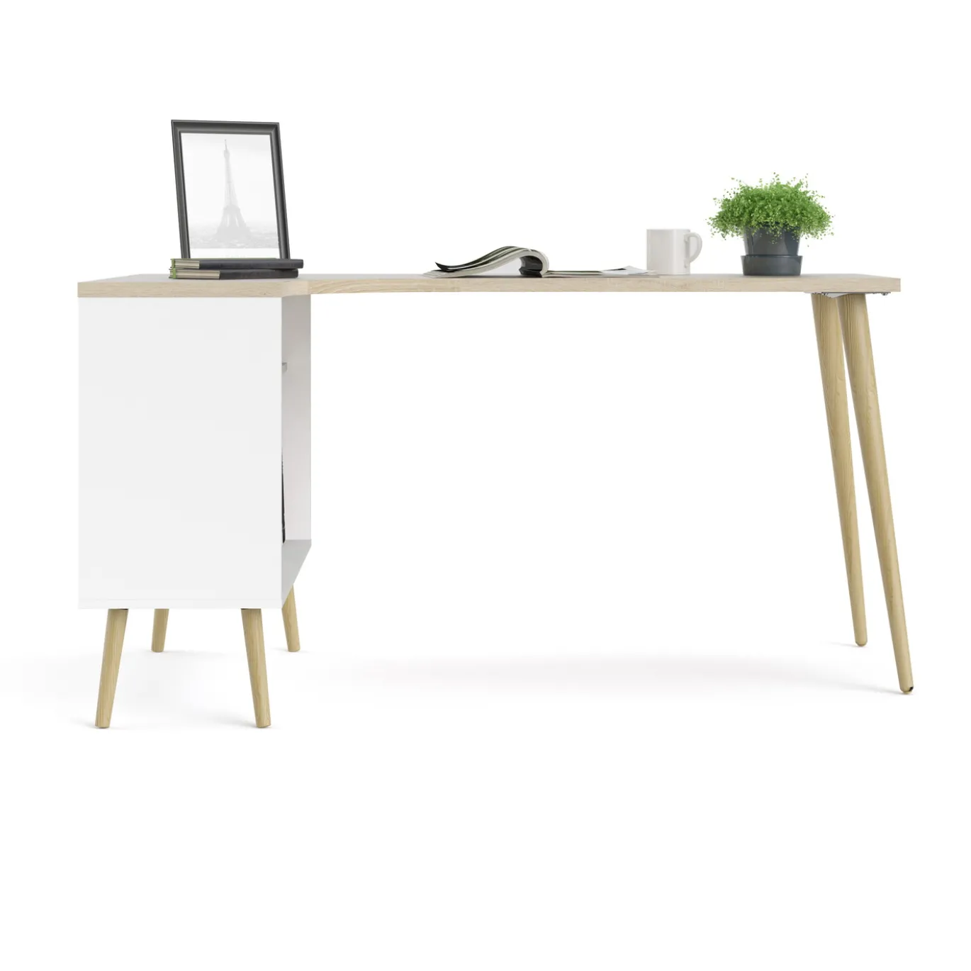 Kantoorbureau Oslo Wit/Naturel - Giga Living