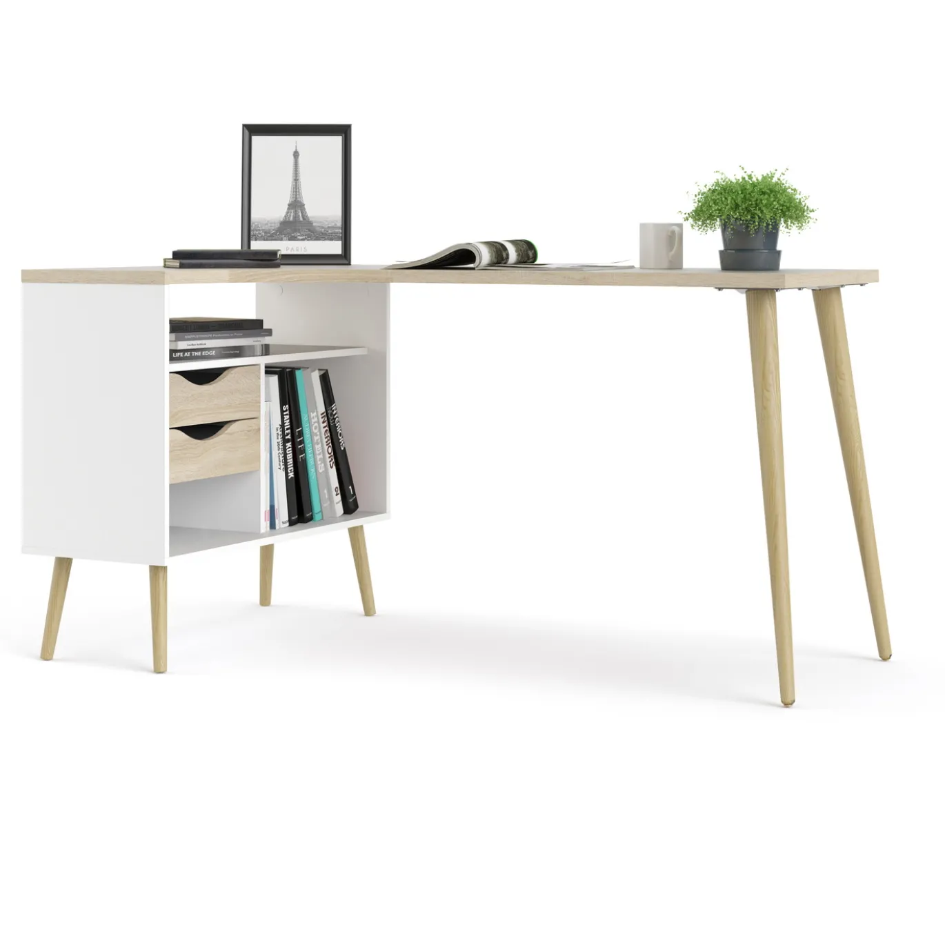 Kantoorbureau Oslo Wit/Naturel - Giga Living