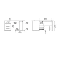 Kantoorbureau Prima Wit/Naturel - Giga Living