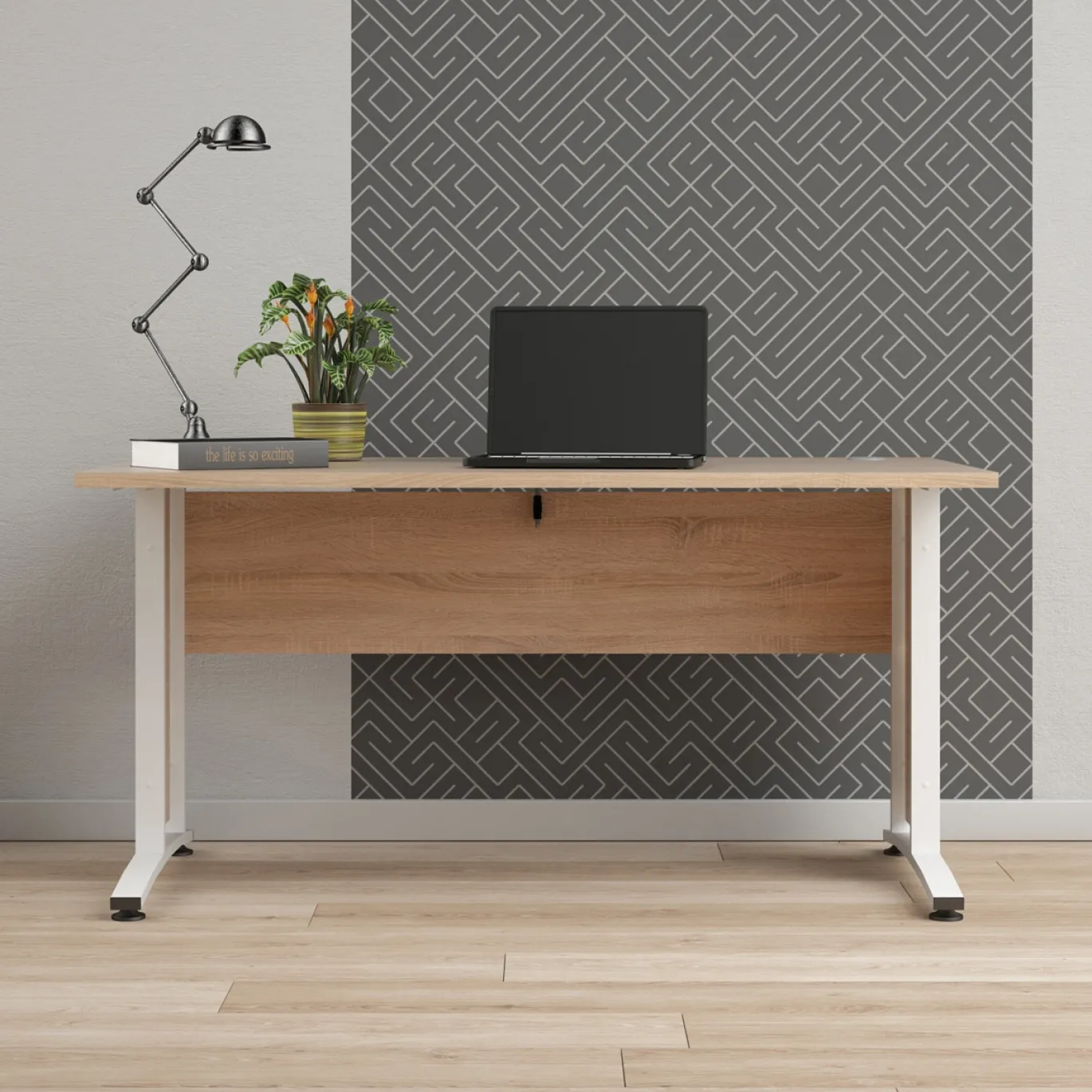 Kantoorbureau Prima Wit/Naturel 150x80cm - Giga Living
