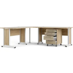 Kantoorbureau Prima Wit/Naturel 230x200cm - Giga Living