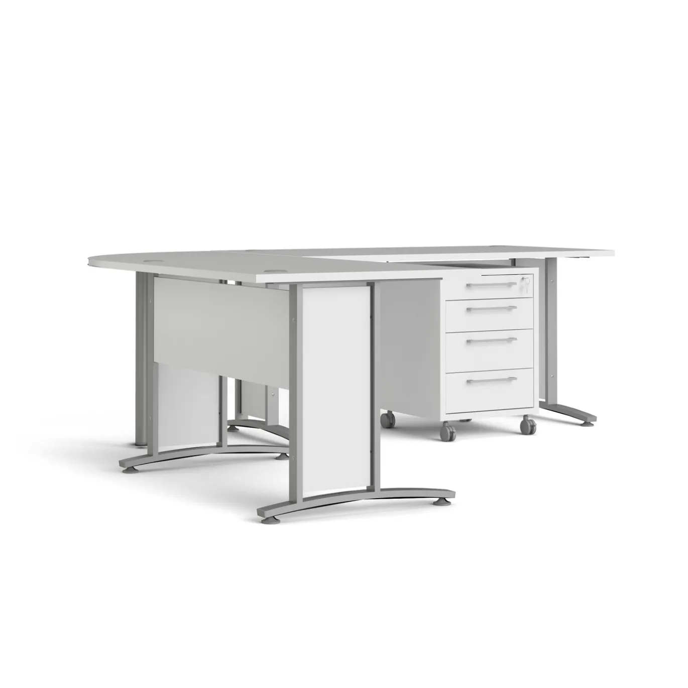 Kantoorbureau Prima Wit Zilvergrijs Staal 200x230cm - Giga Living