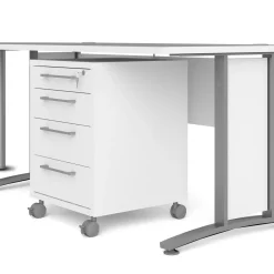 Kantoorbureau Prima Wit Zilvergrijs Staal 200x230cm - Giga Living