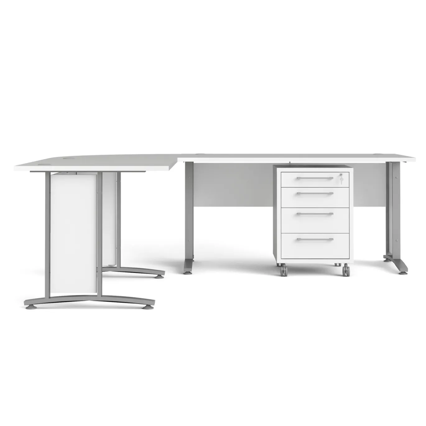Kantoorbureau Prima Wit Zilvergrijs Staal 200x230cm - Giga Living