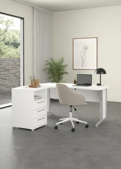 Kantoorbureau Prima Wit Zilvergrijs Staal - Giga Living