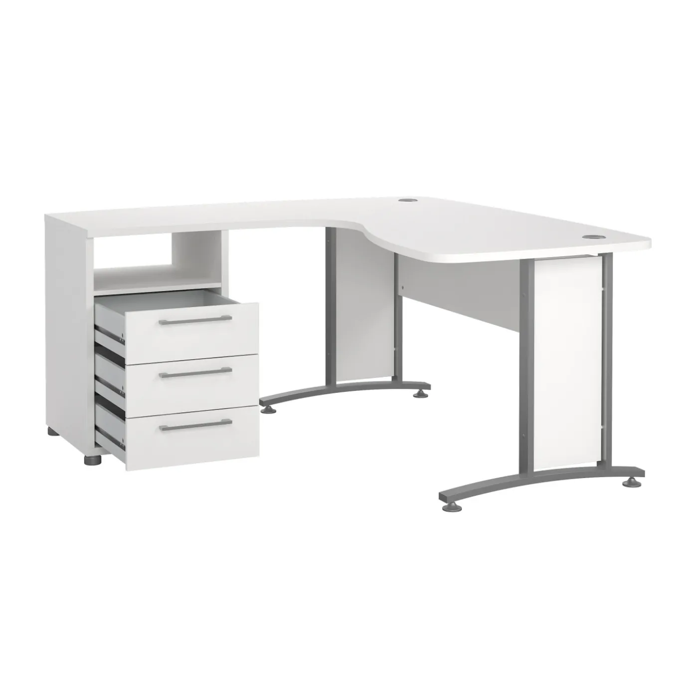 Kantoorbureau Prima Wit Zilvergrijs Staal - Giga Living
