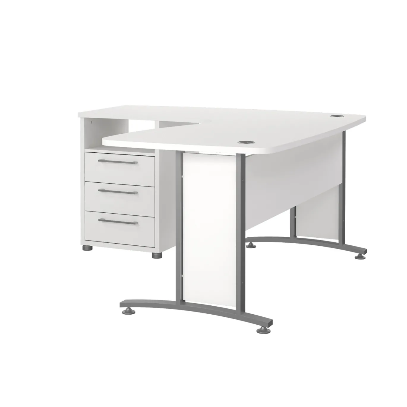 Kantoorbureau Prima Wit Zilvergrijs Staal - Giga Living