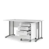 Kantoorbureau Prima Wit Zilvergrijs Staal Met Lades 150x80cm - Giga Living