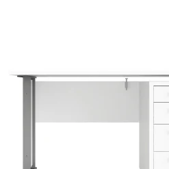 Kantoorbureau Prima Wit Zilvergrijs Staal Met Lades 150x80cm - Giga Living