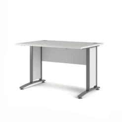 Kantoorbureau Prima Wit Zilvergrijs Staal 120x80cm - Giga Living