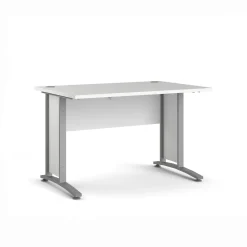 Kantoorbureau Prima Wit Zilvergrijs Staal 120x80cm - Giga Living