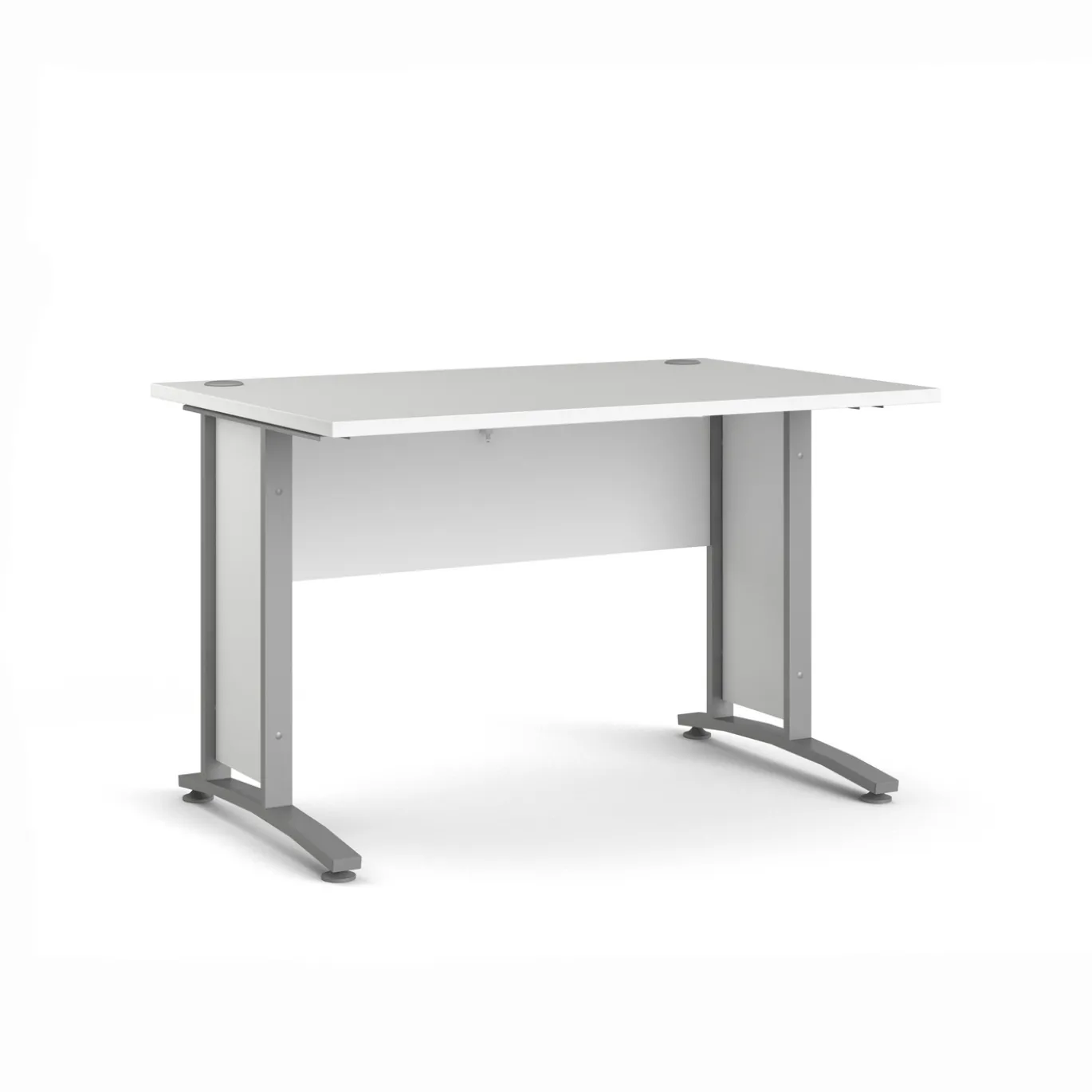 Kantoorbureau Prima Wit Zilvergrijs Staal 120x80cm - Giga Living