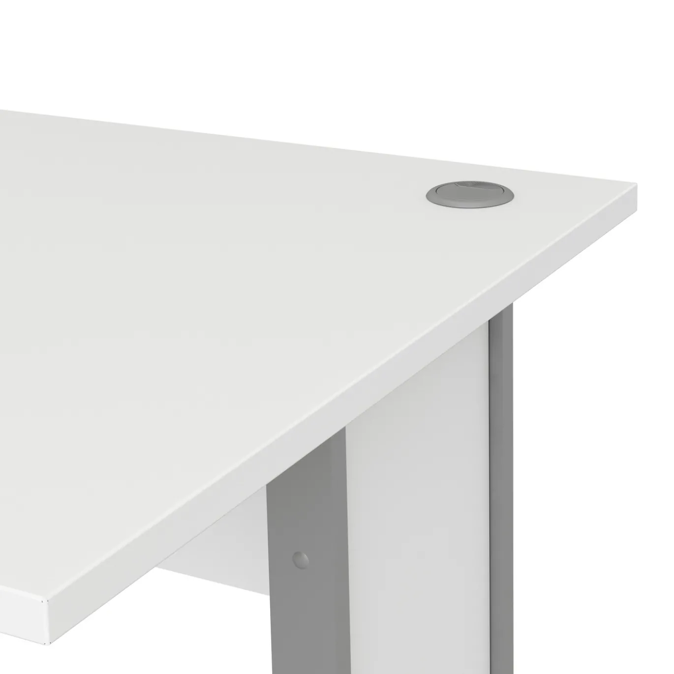 Kantoorbureau Prima Wit Zilvergrijs Staal 120x80cm - Giga Living