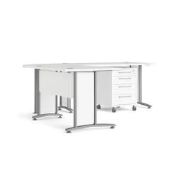 Kantoorbureau Prima Wit Zilvergrijs Staal 230x200cm - Giga Living