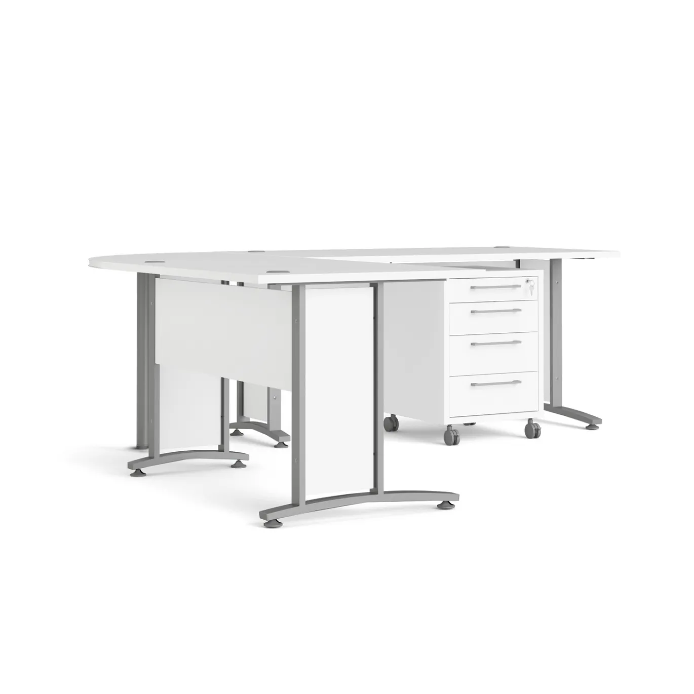 Kantoorbureau Prima Wit Zilvergrijs Staal 230x200cm - Giga Living