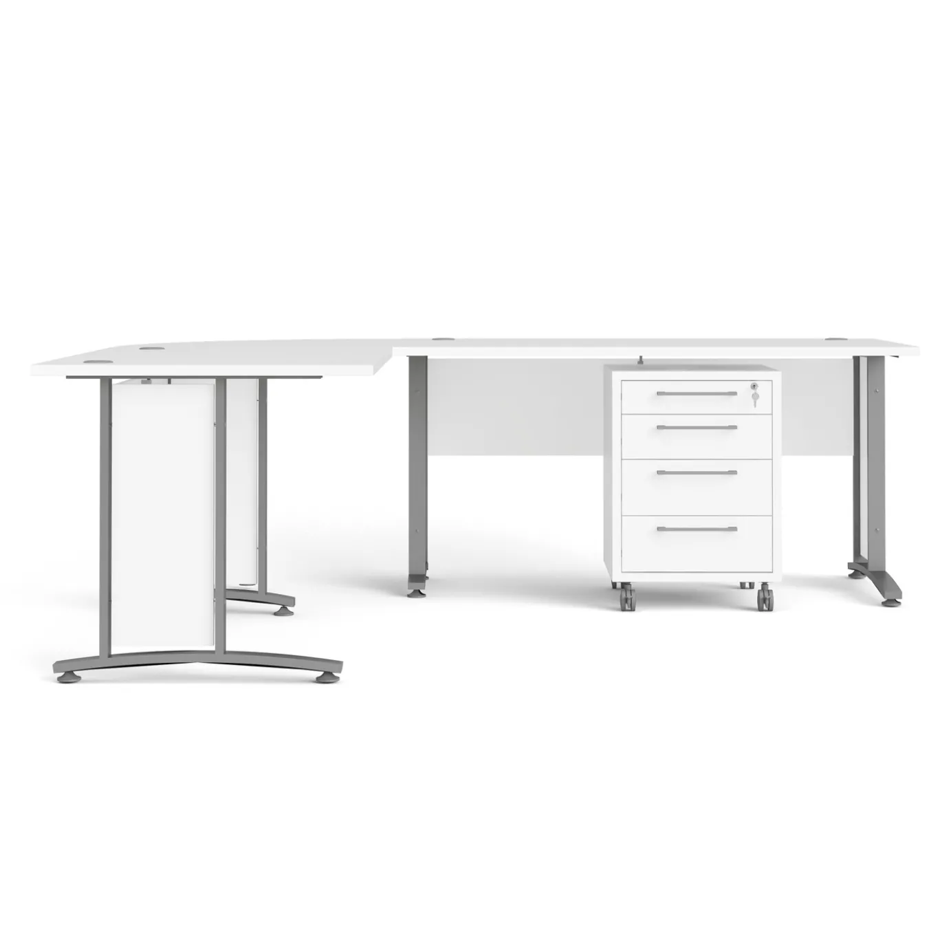 Kantoorbureau Prima Wit Zilvergrijs Staal 230x200cm - Giga Living