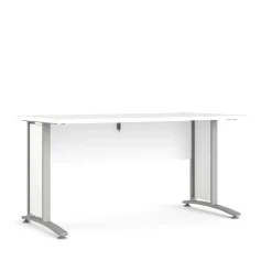 Kantoorbureau Prima Wit Zilvergrijs Staal 150x80cm - Giga Living