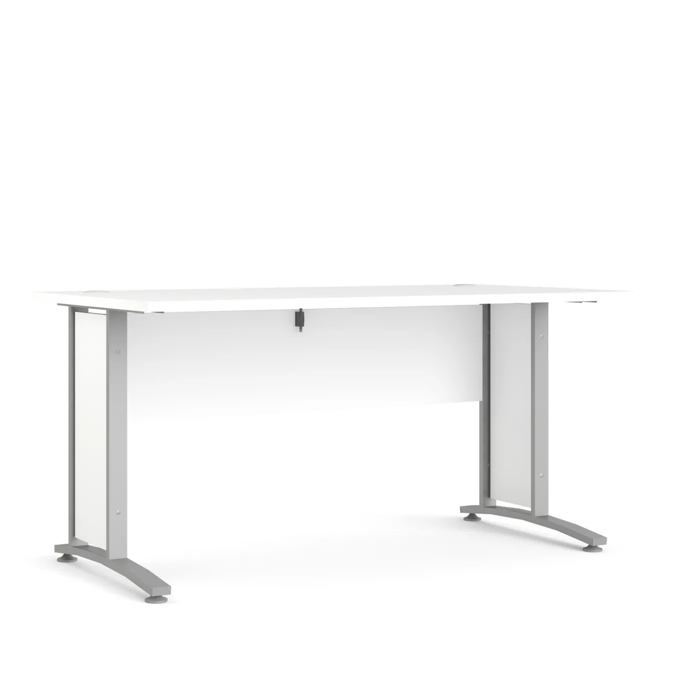 Kantoorbureau Prima Wit Zilvergrijs Staal 150x80cm - Giga Living