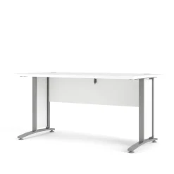 Kantoorbureau Prima Wit Zilvergrijs Staal 150x80cm - Giga Living