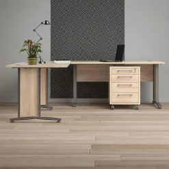 Kantoorbureau Prima Zilvergrijs Staal Naturel 230x200cm - Giga Living