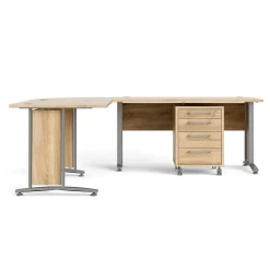 Kantoorbureau Prima Zilvergrijs Staal Naturel 230x200cm - Giga Living
