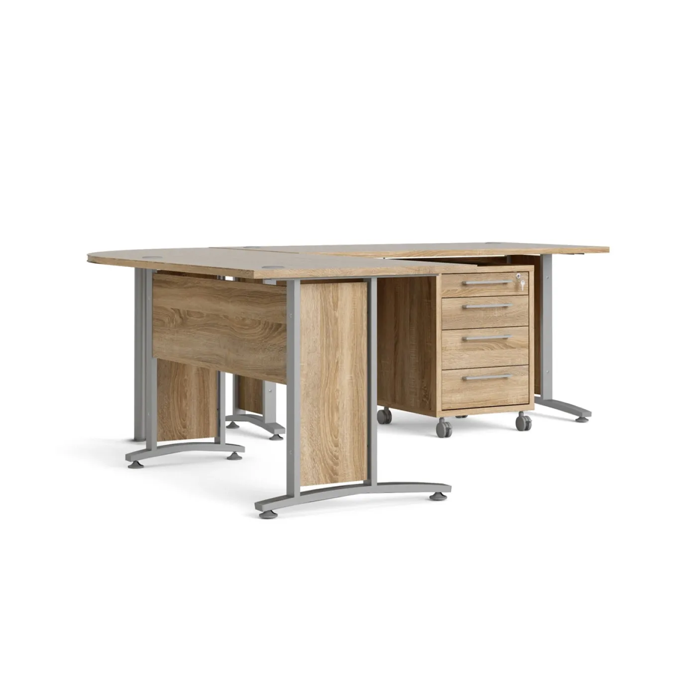 Kantoorbureau Prima Zilvergrijs Staal Naturel 230x200cm - Giga Living