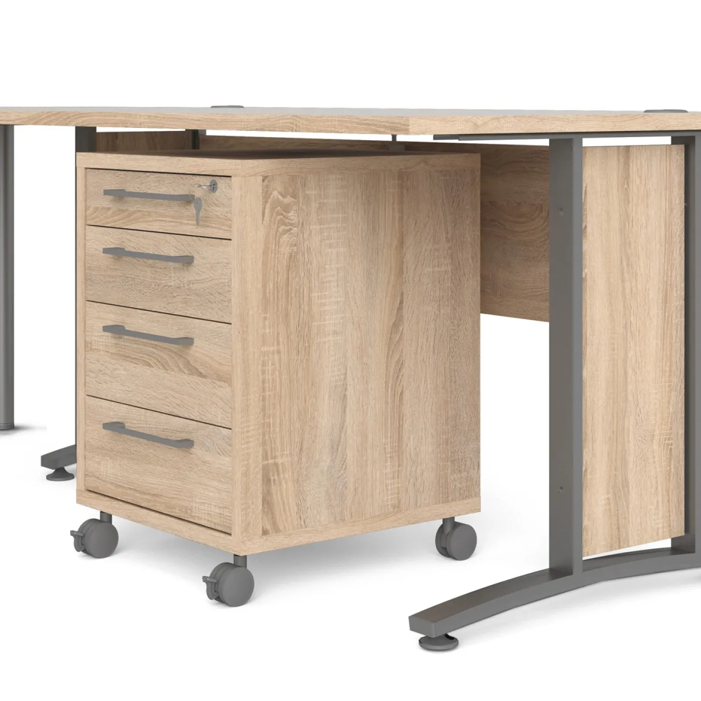 Kantoorbureau Prima Zilvergrijs Staal Naturel 230x200cm - Giga Living