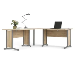 Kantoorbureau Prima Zilvergrijs Staal Naturel 200x200cm - Giga Living
