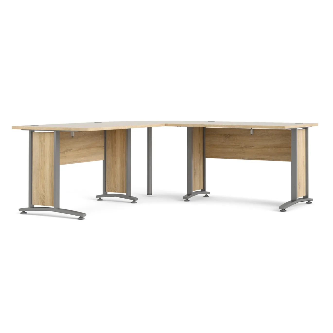 Kantoorbureau Prima Zilvergrijs Staal Naturel 200x200cm - Giga Living