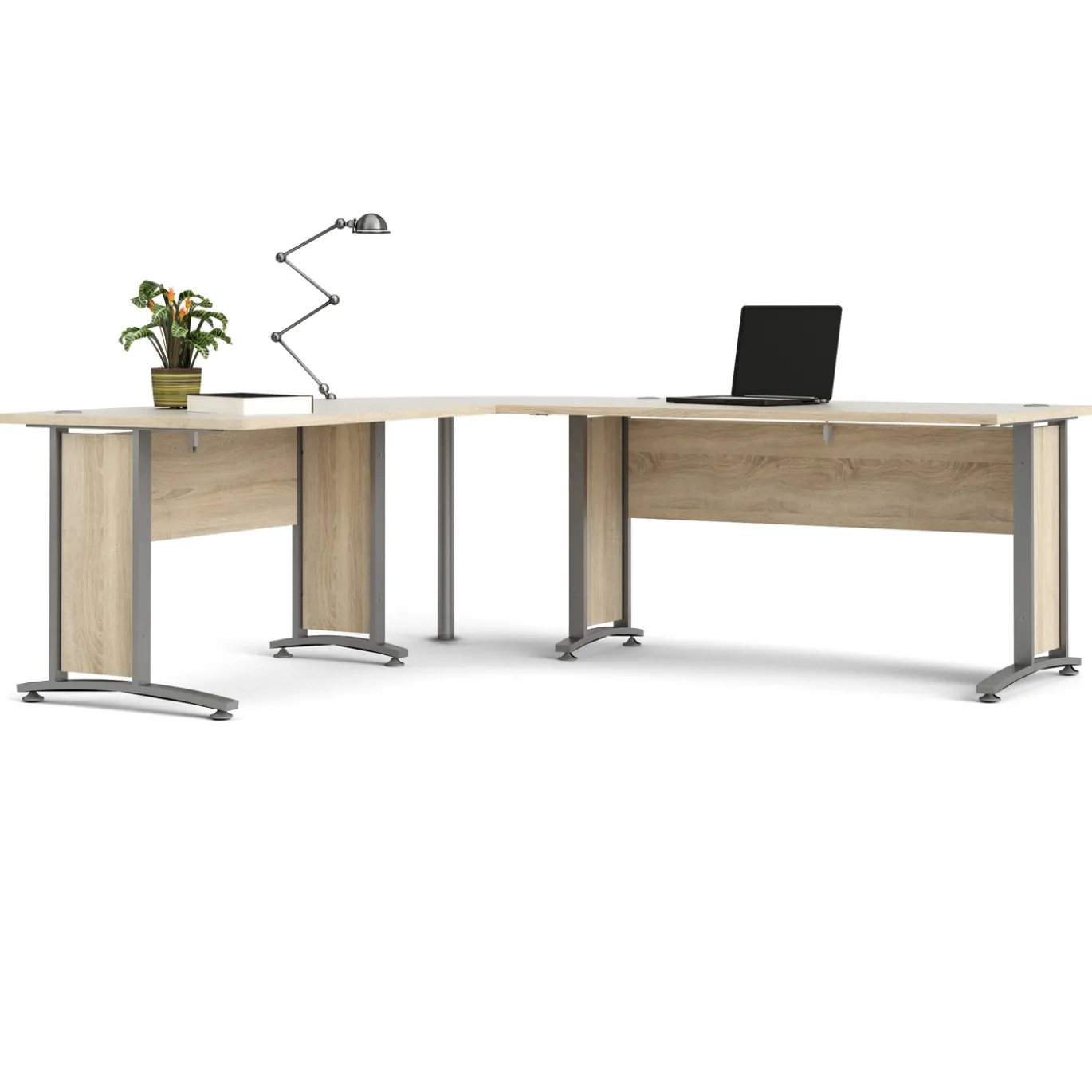 Kantoorbureau Prima Zilvergrijs Staal Naturel 200x230cm - Giga Living
