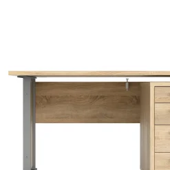 Kantoorbureau Prima Zilvergrijs Staal Naturel Met Lades 150x80cm - Giga Living