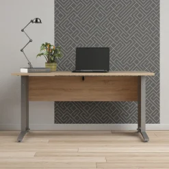 Kantoorbureau Prima Zilvergrijs Staal Naturel 150x80cm - Giga Living