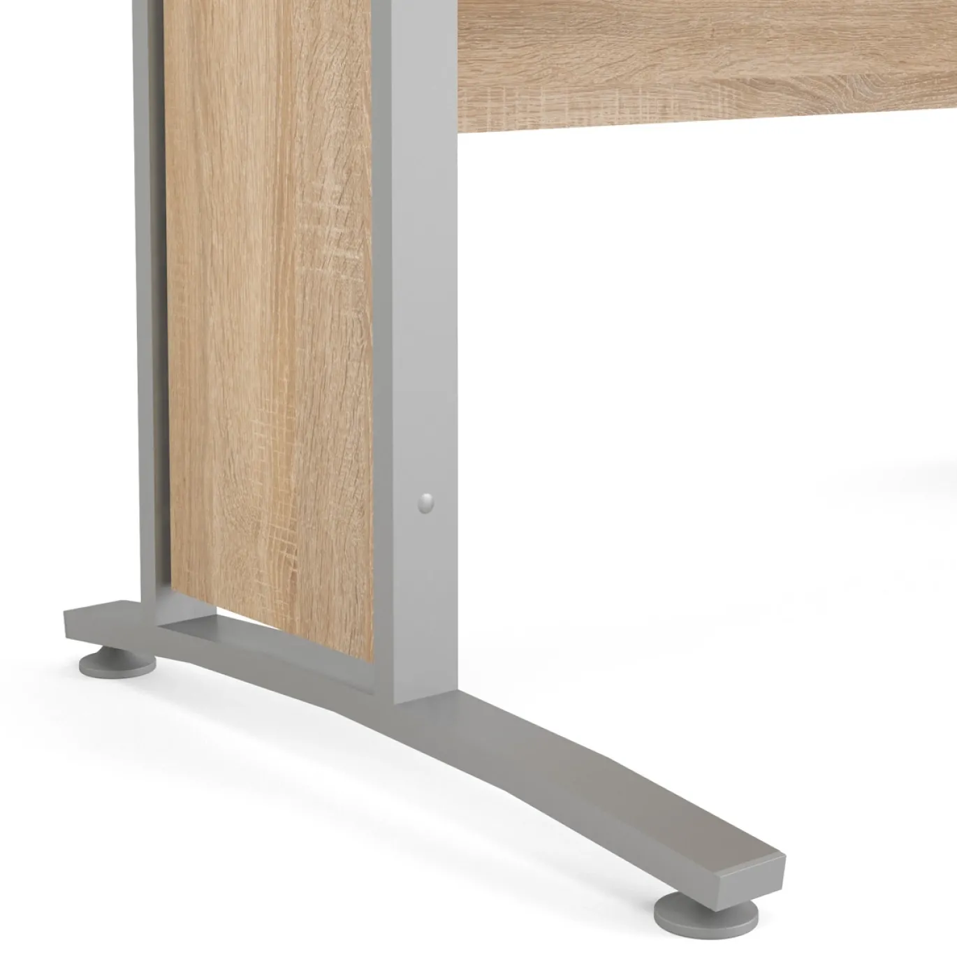 Kantoorbureau Prima Zilvergrijs Staal Naturel 150x80cm - Giga Living