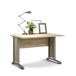 Kantoorbureau Prima Zilvergrijs Staal Naturel 120x80cm - Giga Living
