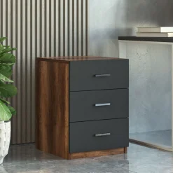 Kantoor Meubel Set Melamine Walnoot Antraciet