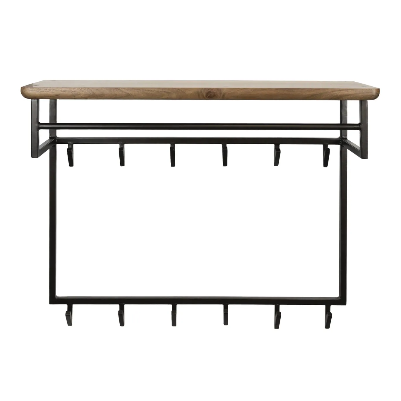 Kapstok Edge Curve 12 Haken Acaciahout Bruin - Giga Meubel