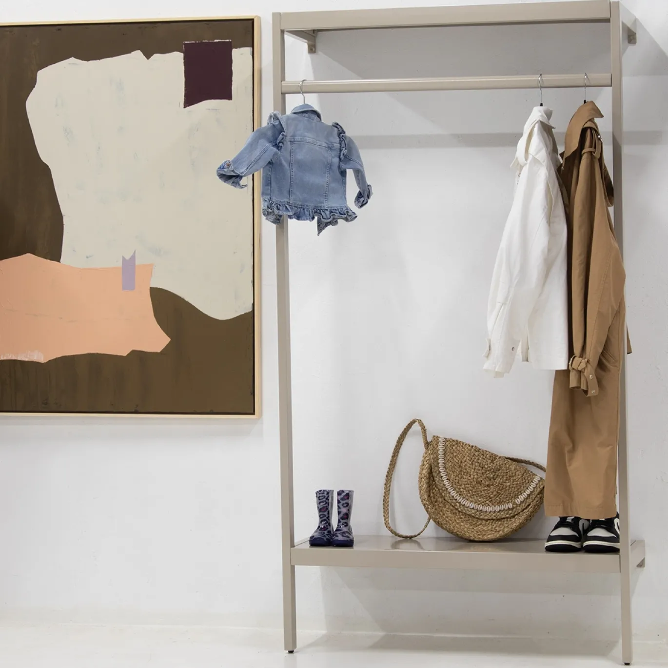 Kapstok Manoué Beige 100cm - Giga Meubel