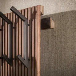 Kapstok Panel Hoog 10 Haken Massief Acacia/Bruin - Giga Meubel