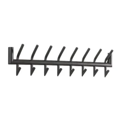 Kapstok Ronde Buis 2x 8-Haaks Donkergrijs Mat - Giga Meubel