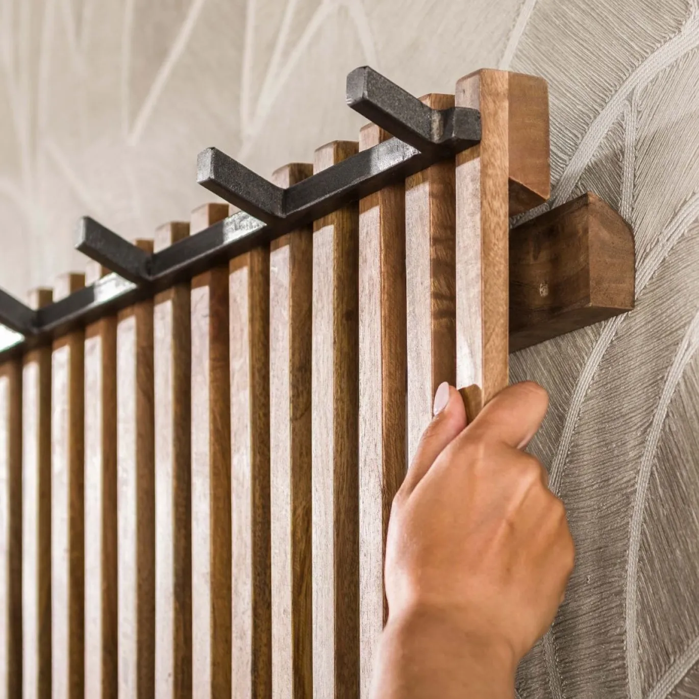Kapstok Tweak Hoog XL 20 haken Massief Mangohout - Giga Meubel
