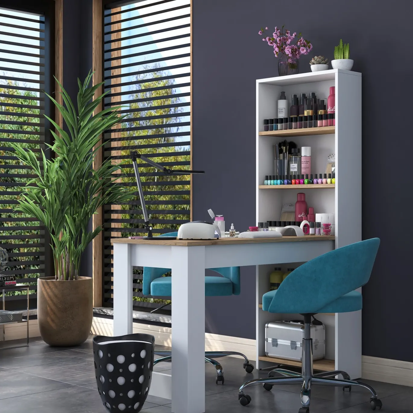 Kaptafel Balgoze Walnoot/Wit