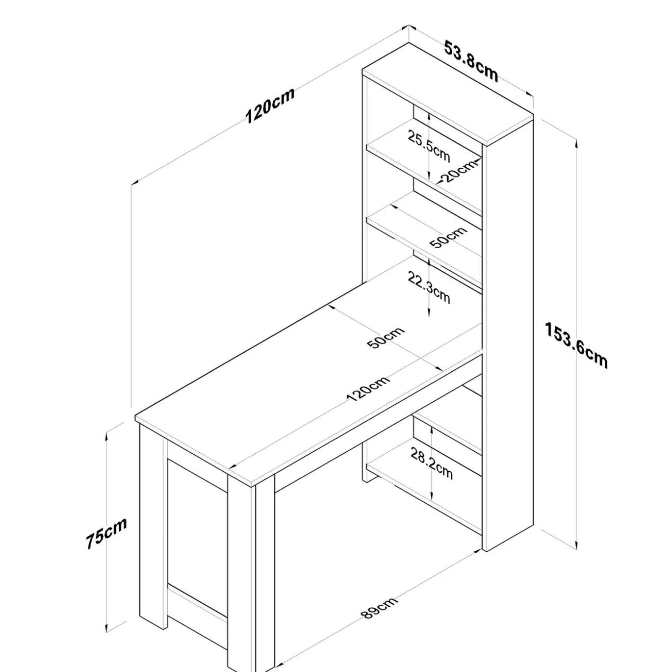 Kaptafel Balgoze Walnoot/Wit