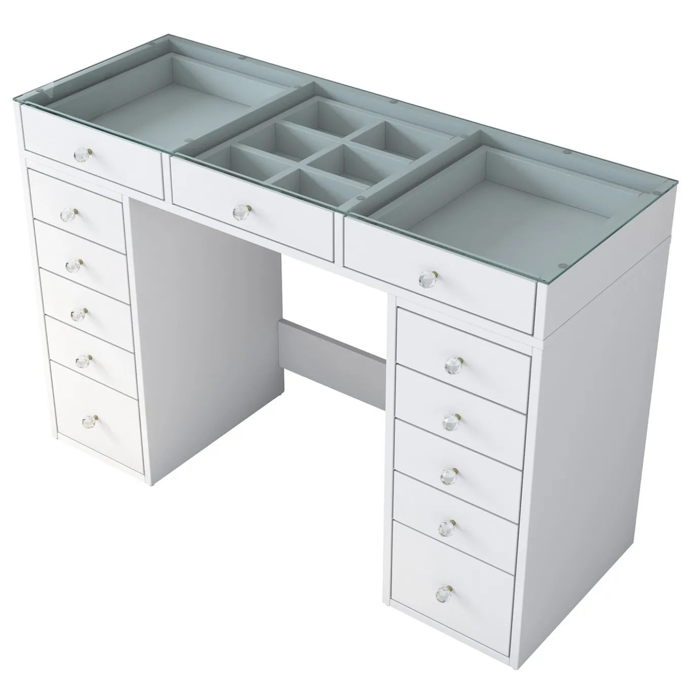 Kaptafel Beyas Wit/Glas 120cm