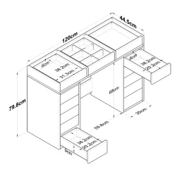 Kaptafel Beyas Wit/Glas 120cm