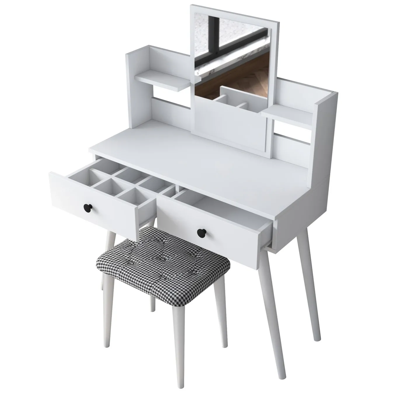 Kaptafel Bulon Wit Incl. Kruk