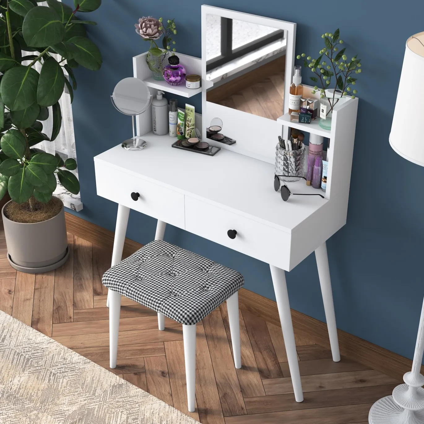 Kaptafel Bulon Wit Incl. Kruk
